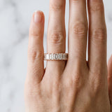 Rose gold Emerald Cut Diamond Eternity Band with Shared Prong Setting_133
