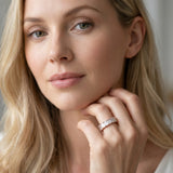 Rose gold Emerald Cut Diamond Eternity Band with Shared Prong Setting_134