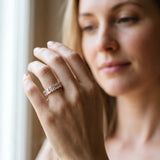 Rose gold Emerald Cut Diamond Eternity Band with Shared Prong Setting_135