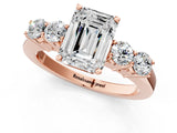 Rose gold Emerald Cut Diamond Five-Stone Prong Set White Gold Ring_47