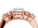 Rose gold Emerald Cut Diamond Five-Stone Prong Set White Gold Ring_50