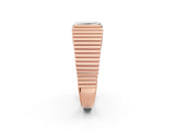 Rose gold Emerald Cut Diamond Fluted Mens Ring_14