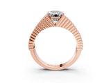 Rose gold Emerald Cut Diamond Fluted Mens Ring_15