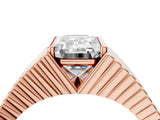 Rose gold Emerald Cut Diamond Fluted Mens Ring_16