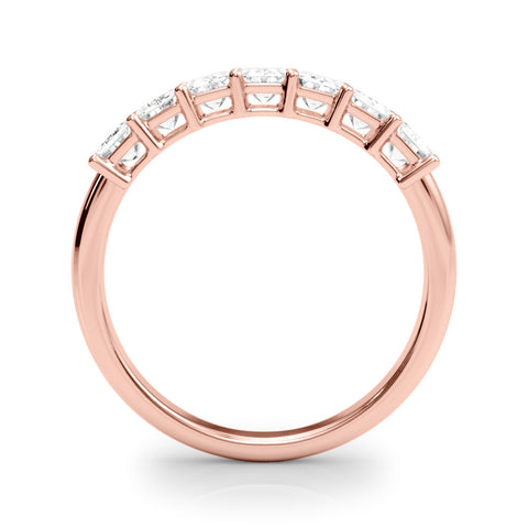 Rose gold Emerald Cut Diamond Half Eternity Band with Prong Setting 2