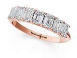 10K Rose Gold Emerald Cut Diamond Prong-Set Half Eternity Band