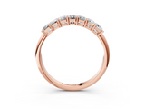 10K Rose Gold Emerald Cut Diamond Prong-Set Half Eternity Band