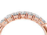 10K Rose Gold Emerald Cut Diamond Prong-Set Half Eternity Band