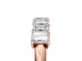 10K Rose Gold Emerald Cut Diamond Prong-Set Half Eternity Band