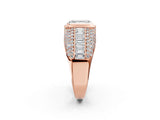 Rose gold Emerald Cut Diamond Mens Ring with Side Stones_38