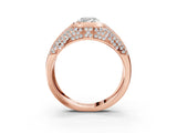 Rose gold Emerald Cut Diamond Mens Ring with Side Stones_39