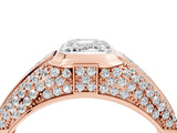 Rose gold Emerald Cut Diamond Mens Ring with Side Stones_40