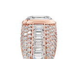 Rose gold Emerald Cut Diamond Mens Ring with Side Stones_41