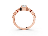 Rose gold Emerald Cut Diamond Milgrain Marquise Band with Prong Setting_6