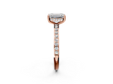 Rose gold Emerald Cut Diamond Pavé Band Ring with Four-Prong Setting_42