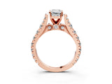 Rose gold Emerald Cut Diamond Pavé Band Solitaire with Four-Prong Setting_36