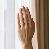 Rose gold Emerald Cut Diamond Pavé Band with Four-Prong Setting_12