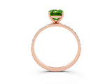 Rose gold Emerald Cut Diamond Pavé Band with Six-Prong Setting_3