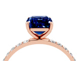 Rose gold Emerald Cut Diamond Pavé Band with Six-Prong Setting_4
