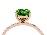 Rose gold Emerald Cut Diamond Pavé Band with Six-Prong Setting_4
