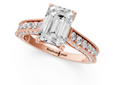 Rose gold Emerald Cut Diamond Pave Band with Four-Prong Setting_21