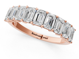 Rose gold Emerald Cut Diamond Prong Set Eternity Band_105