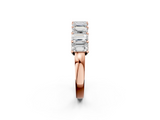Rose gold Emerald Cut Diamond Prong Set Eternity Band_106