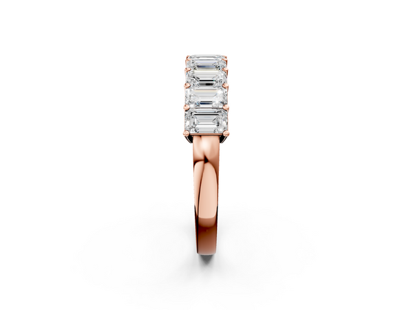 Rose gold Emerald Cut Diamond Prong-Set Eternity Band