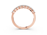 Rose gold Emerald Cut Diamond Prong Set Eternity Band_107