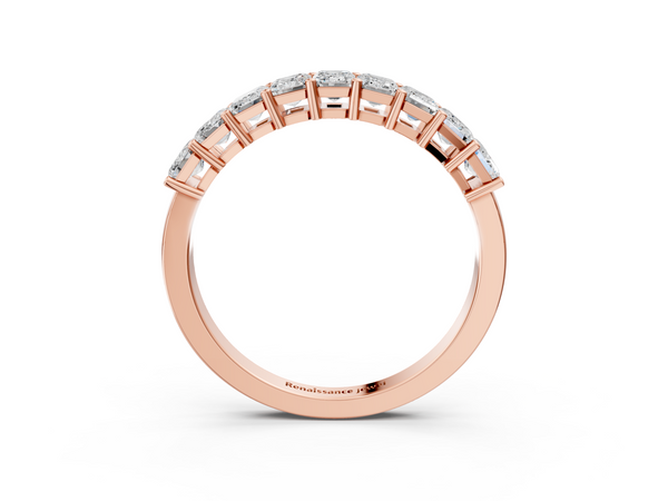 Rose gold Emerald Cut Diamond Prong-Set Eternity Band