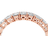 Rose gold Emerald Cut Diamond Prong Set Eternity Band_108