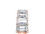 Rose gold Emerald Cut Diamond Prong Set Eternity Band_109