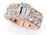 Rose gold Emerald Cut Diamond Radiant Pavé Mens Ring_1