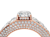 Rose gold Emerald Cut Diamond Radiant Pavé Mens Ring_4