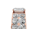 Rose gold Emerald Cut Diamond Radiant Pavé Mens Ring_5