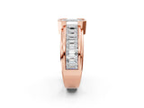 Rose gold Emerald Cut Diamond Side Stone Engagement Ring_2