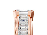Rose gold Emerald Cut Diamond Side Stone Engagement Ring_5