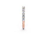 Rose gold Emerald Cut Diamond Single Row Wedding Band_2