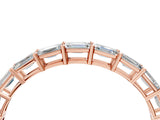 Rose gold Emerald Cut Diamond Single Row Wedding Band_4