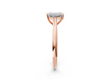 Rose gold Emerald Cut Diamond Solitaire Engagement Ring with Cathedral Setting and Four-Prong Mount_15