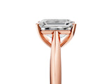 Rose gold Emerald Cut Diamond Solitaire Engagement Ring with Cathedral Setting and Four-Prong Mount_18