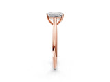Rose gold Emerald Cut Diamond Solitaire Engagement Ring with Cathedral Setting and Four-Prong Mount_247