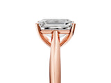 Rose gold Emerald Cut Diamond Solitaire Engagement Ring with Cathedral Setting and Four-Prong Mount_250