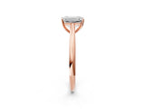 Rose gold Emerald Cut Diamond Solitaire Engagement Ring with Cathedral Setting and Four-Prong Mount_45