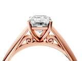Rose gold Emerald Cut Diamond Solitaire Engagement Ring with Cathedral Setting and Four-Prong Mount_47