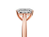 Rose gold Emerald Cut Diamond Solitaire Engagement Ring with Cathedral Setting and Four-Prong Mount_48