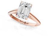 Rose gold Emerald Cut Diamond Solitaire Engagement Ring with Cathedral Setting and Four-Prong Mount_92