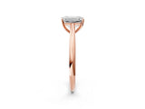 Rose gold Emerald Cut Diamond Solitaire Engagement Ring with Cathedral Setting and Four-Prong Mount_93