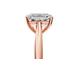 Rose gold Emerald Cut Diamond Solitaire Engagement Ring with Cathedral Setting and Four-Prong Mount_96
