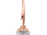 Rose gold Emerald Cut Diamond Solitaire Engagement Ring with Classic Band and Four-Prong Setting_13